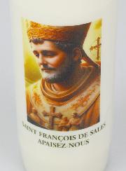 Bougie de Neuvaine à Saint François de Sales - 17,5cm