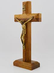 Crucifix en Bois Avec Socle Amovible - 19cm