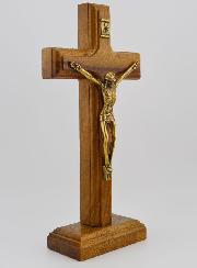 Crucifix en Bois Avec Socle Amovible - 19cm