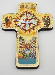 Croix Icône en Bois  Saint Esprit - 18cm