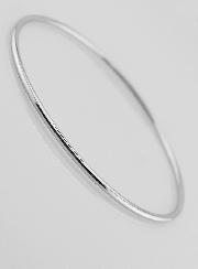 Bracelet Jonc en Argent Massif Rhodié - 62mm