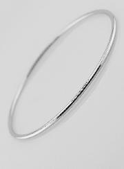 Bracelet Jonc en Argent Massif Rhodié - 62mm