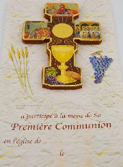 Croix Enfant en Bois & Certificat de Communion