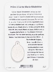 Carte de Prière & Médaille - Sainte Marie Madeleine