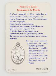 Carte de Prière & Médaille - Coeur Immaculé de Marie
