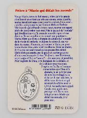 Carte de Prière & Médaille - Marie qui Défait les Noeuds