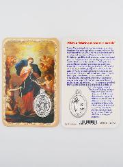Carte de Prière & Médaille - Marie qui Défait les Noeuds