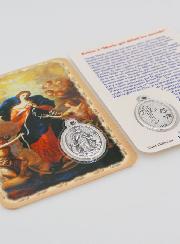 Carte de Prière & Médaille - Marie qui Défait les Noeuds