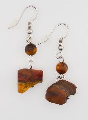 Boucles d'Oreilles Oeil de Tigre Brut