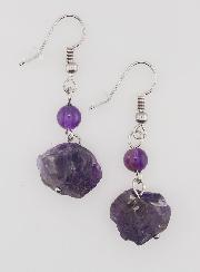 Boucles d'Oreilles en Pierre d'Améthyste