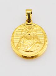 Médaille Sacré Coeur de Jésus en Inox Doré - 21mm