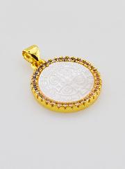 Pendentif en Nacre Croix de Saint Benoît - 22mm