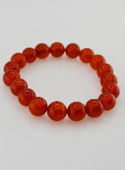 Bracelet en Pierre Naturelle d'Agate Rouge - 10mm
