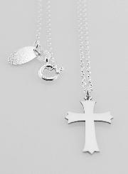 Collier Religieux & Croix - Argent 925/1000