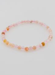 Bracelet en Pierre Naturelle d'Agate Fleur de Cerisier - 4mm