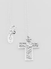 Collier Religieux & Croix Colombe - Argent 925/1000