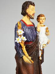 Statue Religieuse Saint Joseph à l'Enfant et au Lys - 40cm