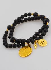 Bracelet Chapelet en Pierres Naturelles d'Agate & Notre Père