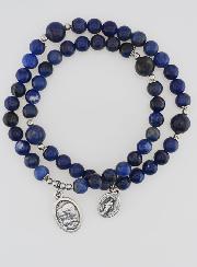 Chapelet en Pierres de Sodalite - Saint Joseph & Miraculeuse