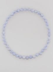 Bracelet en Pierre de Calcédoine Bleue Rubanée - 4mm