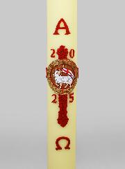 Cierge Pascal Croix Agneau & Blason - 88cm