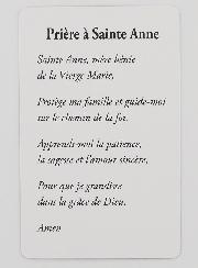 Carte de Prière à Sainte Anne