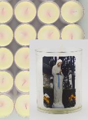 Lot de 24 Bougies Veilleuses Notre Dame de Banneux
