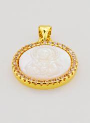 Médaille Dorée Sacré Coeur de Jésus en Nacre - 22mm