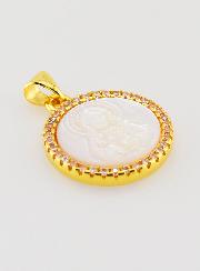 Médaille Dorée Sacré Coeur de Jésus en Nacre - 22mm