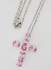 Collier Religieux en Laiton - Croix Rose