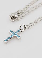 Collier Religieux en Inox - Croix Bleue
