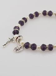 Bracelet Dizainier Croix et Miraculeuse - Violet