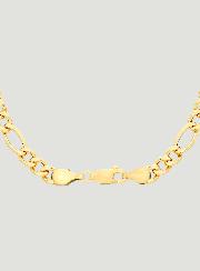Chaîne 50cm Maille Gourmette Ovale Alternée 2.4mm - Or 9k