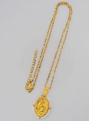 Collier Religieux & Médaille Miraculeuse - Perles Blanches