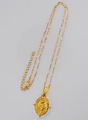 Collier Religieux Perlé & Médaille Miraculeuse - Blanc