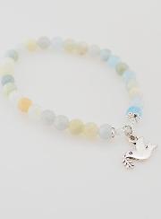 Bracelet de Confirmation en Pierres Naturelles d'Aigue Marine & Esprit Saint