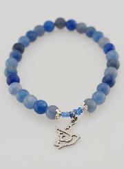 Bracelet de Confirmation en Pierres d'Aventurine Bleue & Esprit Saint