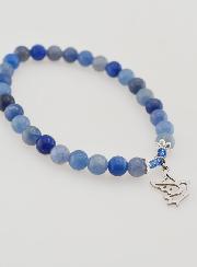 Bracelet de Confirmation en Pierres d'Aventurine Bleue & Esprit Saint