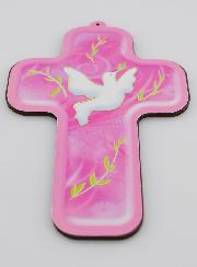 Croix Confirmante - Colombe de l'Esprit Saint - Rose