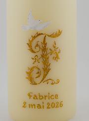 Bougie Souvenir de Confirmation Esprit Saint - Or