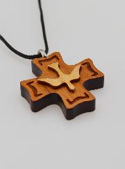 Pendentif Croix de Confirmation en Bois - Saint Esprit