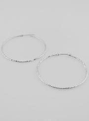 Créoles Martelées en Argent 925 Rhodié - 50mm