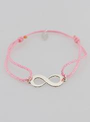 Bracelet Argent et Corde Rose - Infini