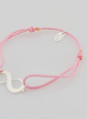 Bracelet Argent et Corde Rose - Infini