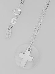 Collier Religieux Croix - Argent & Nacre