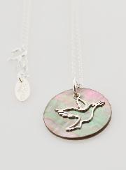 Collier Religieux Colombe Argent & Nacre Noire