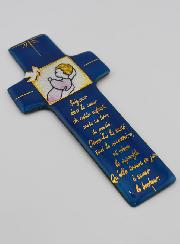 Croix de Baptême Fille & Prière en Emaux du Liban