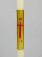Cierge de Baptême Ivoire et Or - 50cm