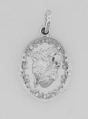 Médaille Argent Coeur Sacré de Saint Joseph - 19mm