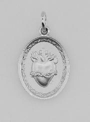 Médaille Argent Sacré Coeur de Jésus - 19mm